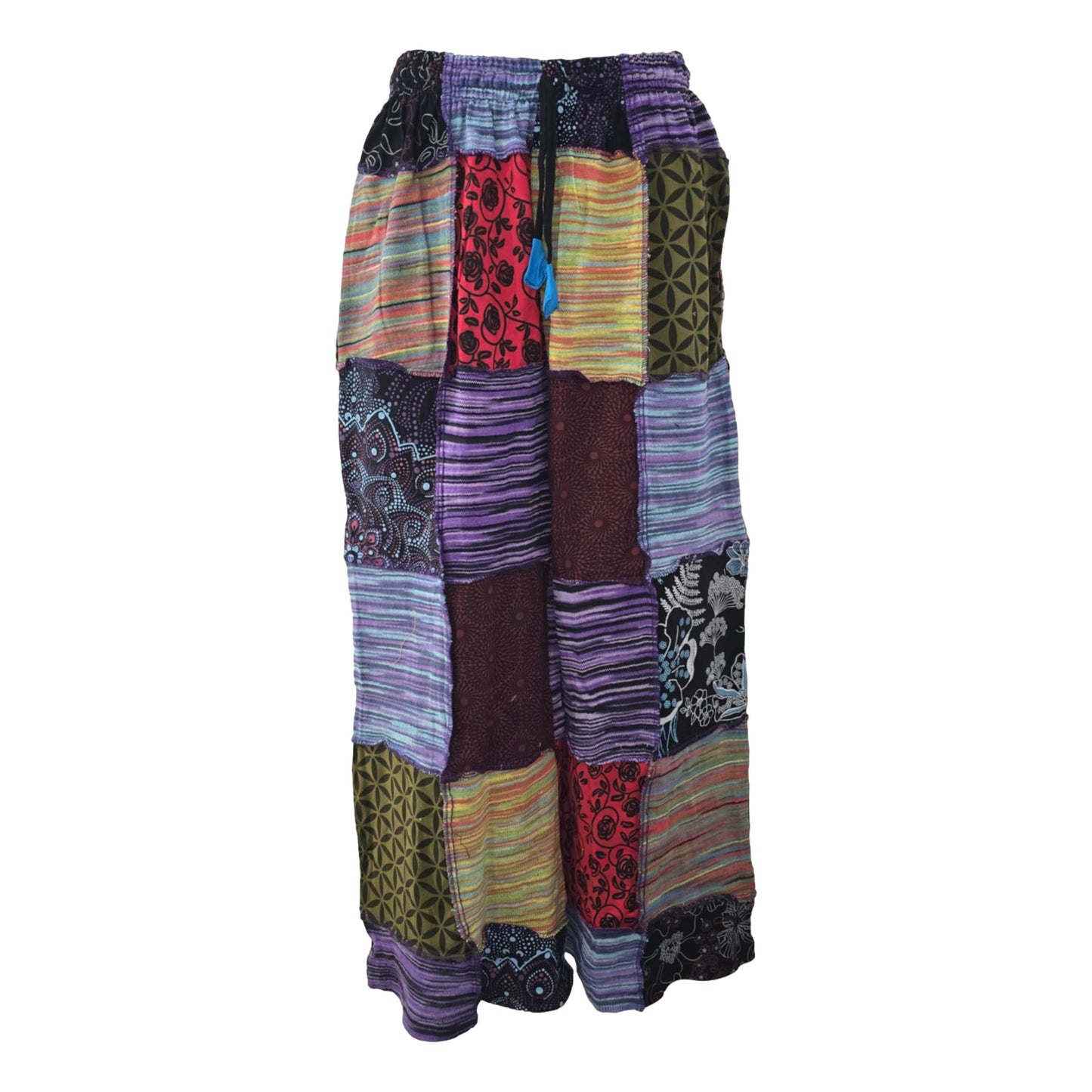 Cotton Wide Leg Patch Pants