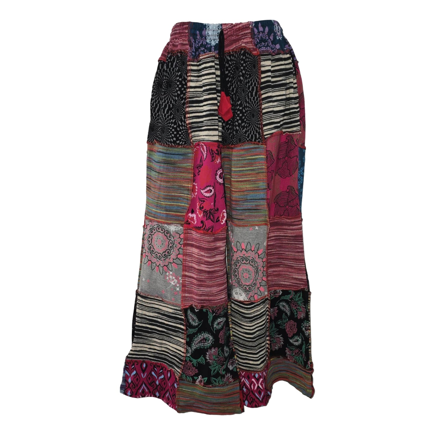 Cotton Wide Leg Patch Pants