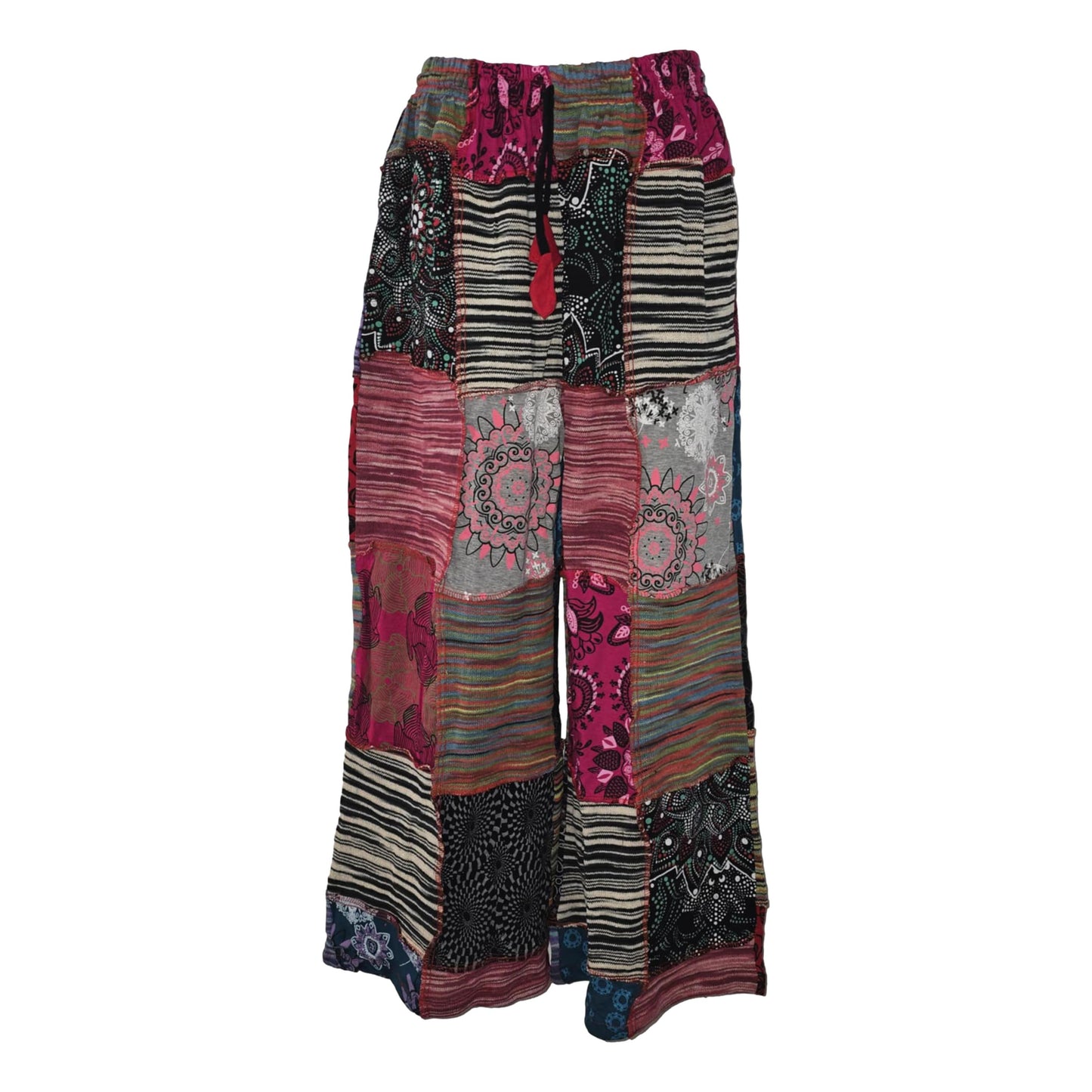 Cotton Wide Leg Patch Pants