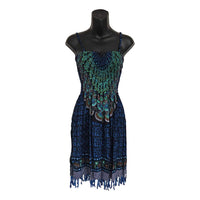 Strapless Mandala Shirred Dress