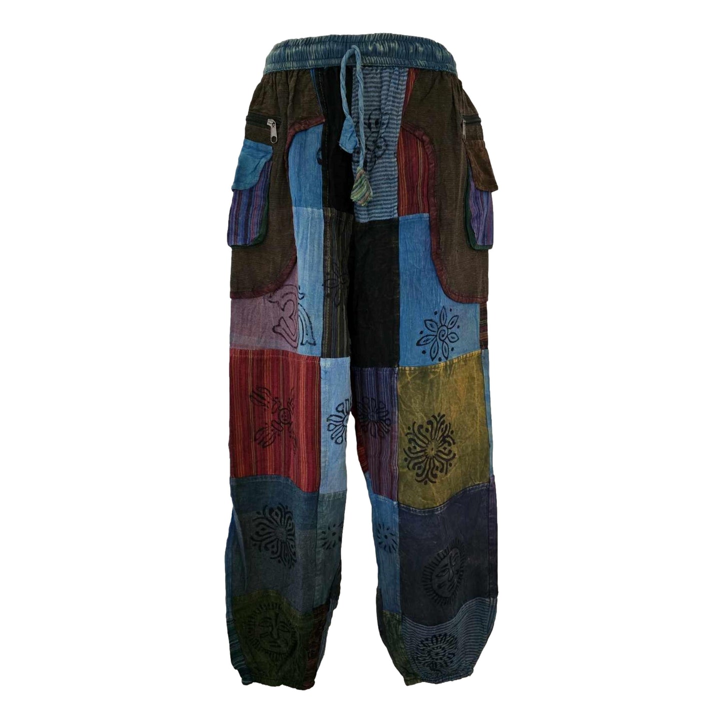 Striped Patchwork Harem Pants