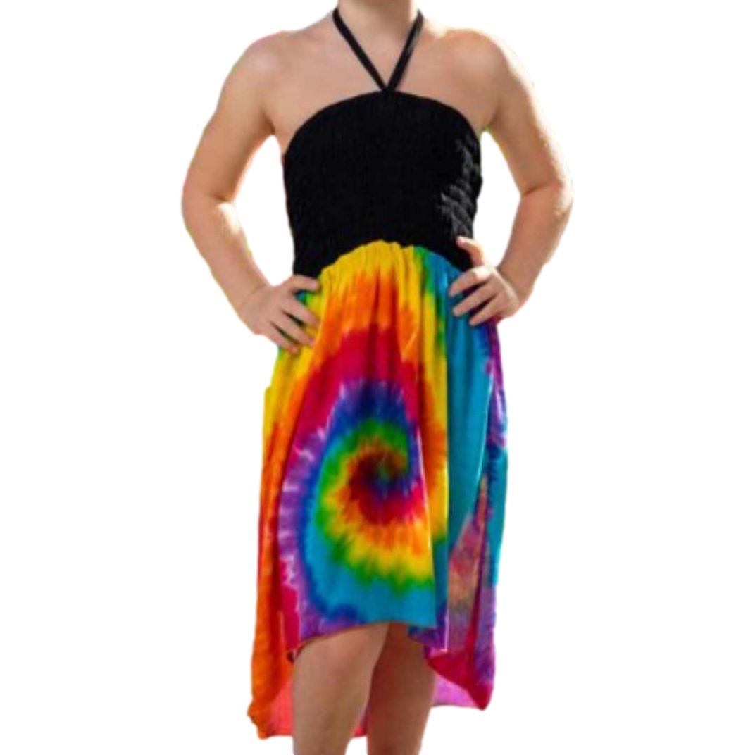 Rainbow Tie Dye Kids Dress