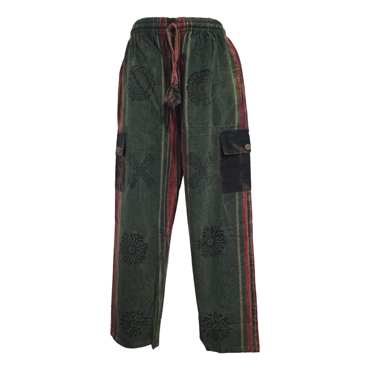 Block Print Stone Washed Pants