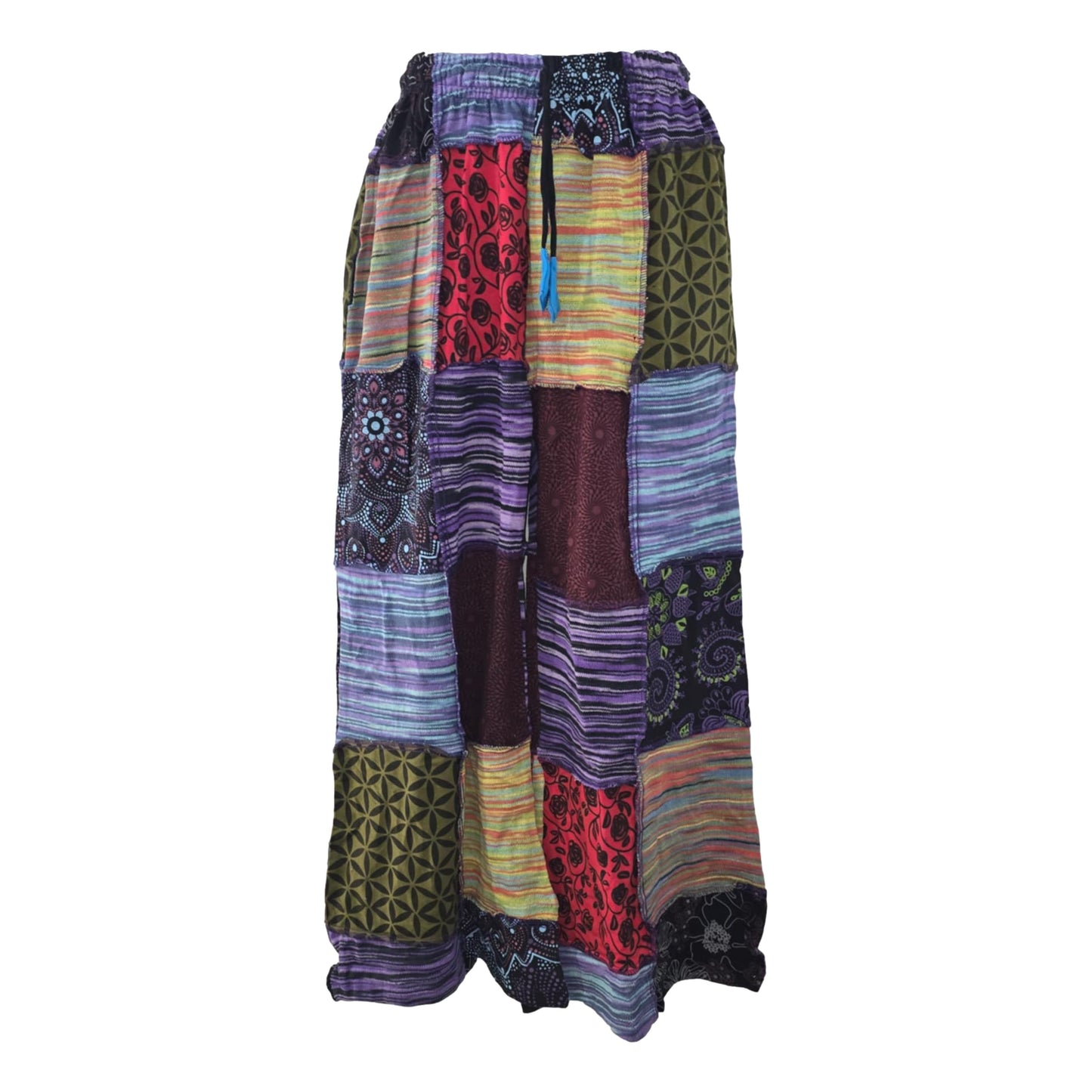 Cotton Wide Leg Patch Pants