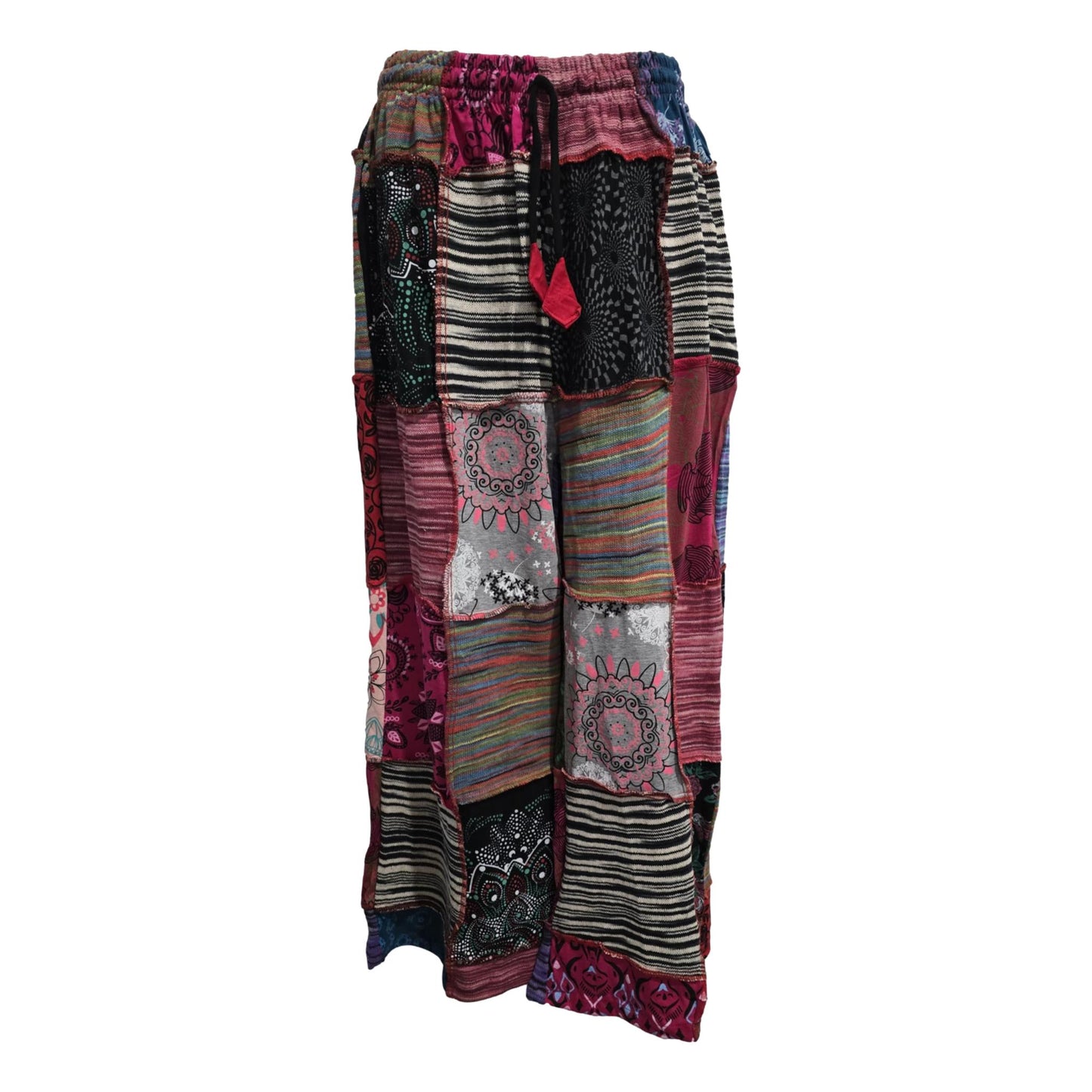 Cotton Wide Leg Patch Pants
