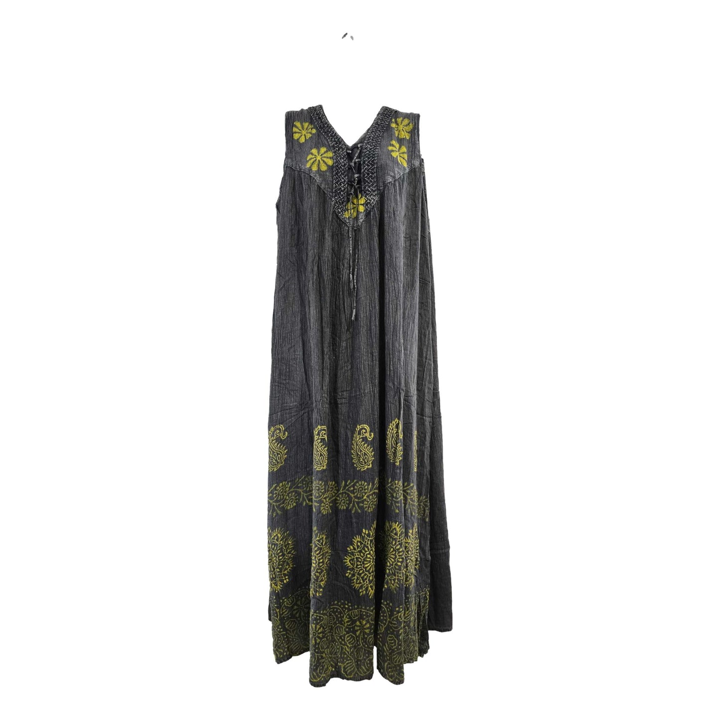 Boho Embroidered block Print Maxi Dress