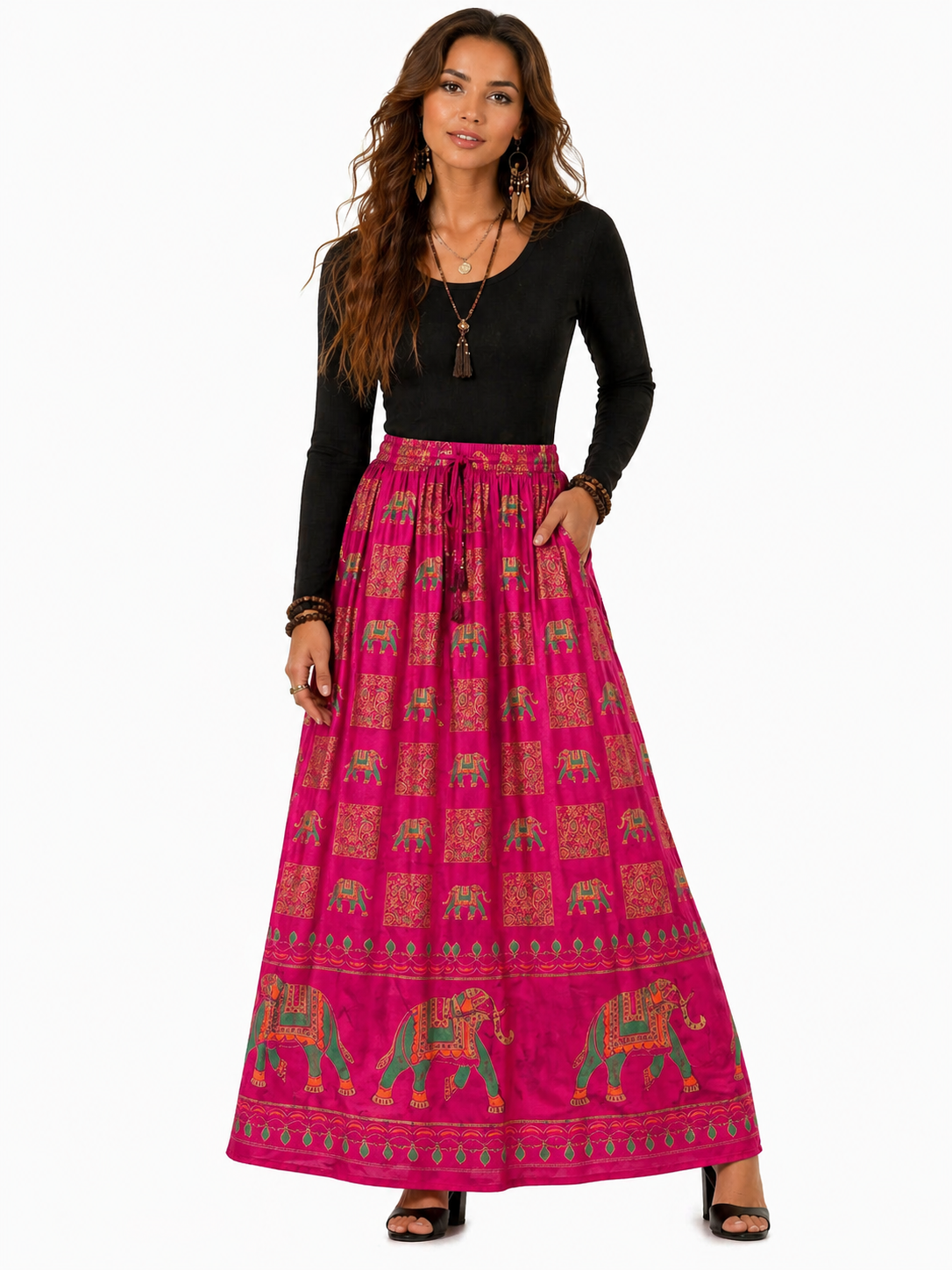 High Waisted Elephant Skirt