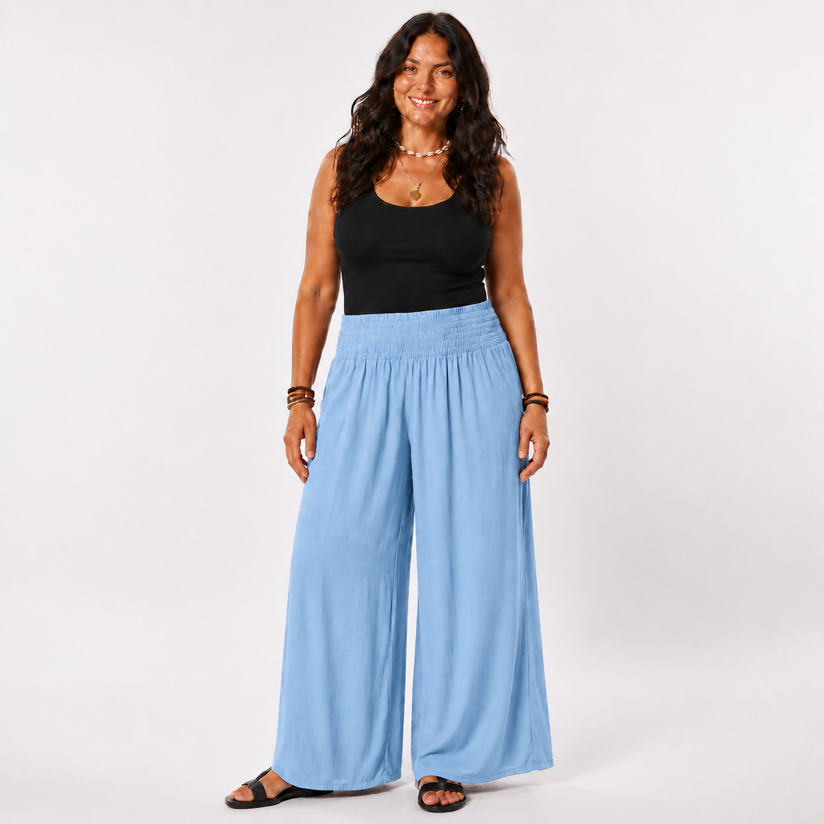 Shirred Wasited Pants