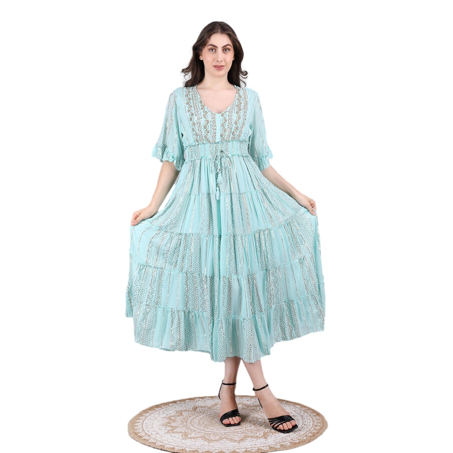 Embroidered Boho Maxi Dress