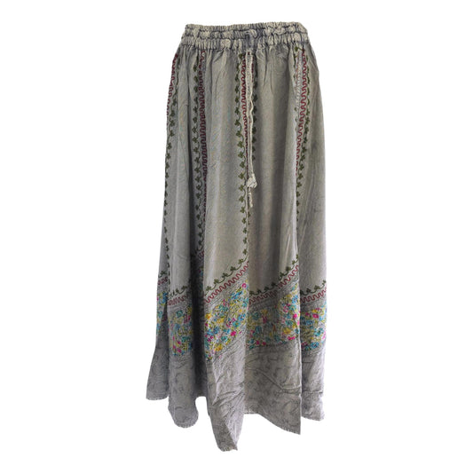 Boho Embroidered Skirt