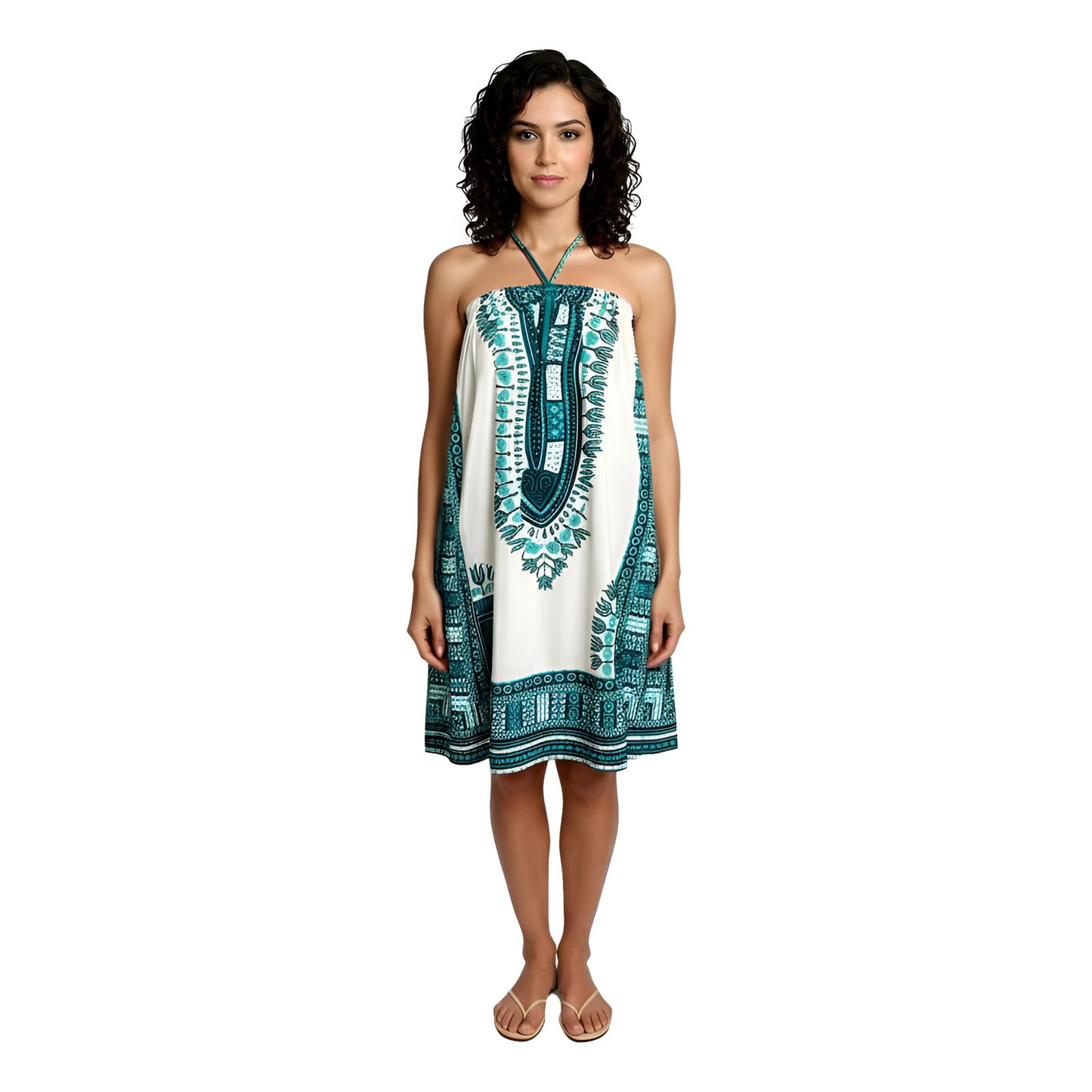Tribal Design Summer Halter Dress