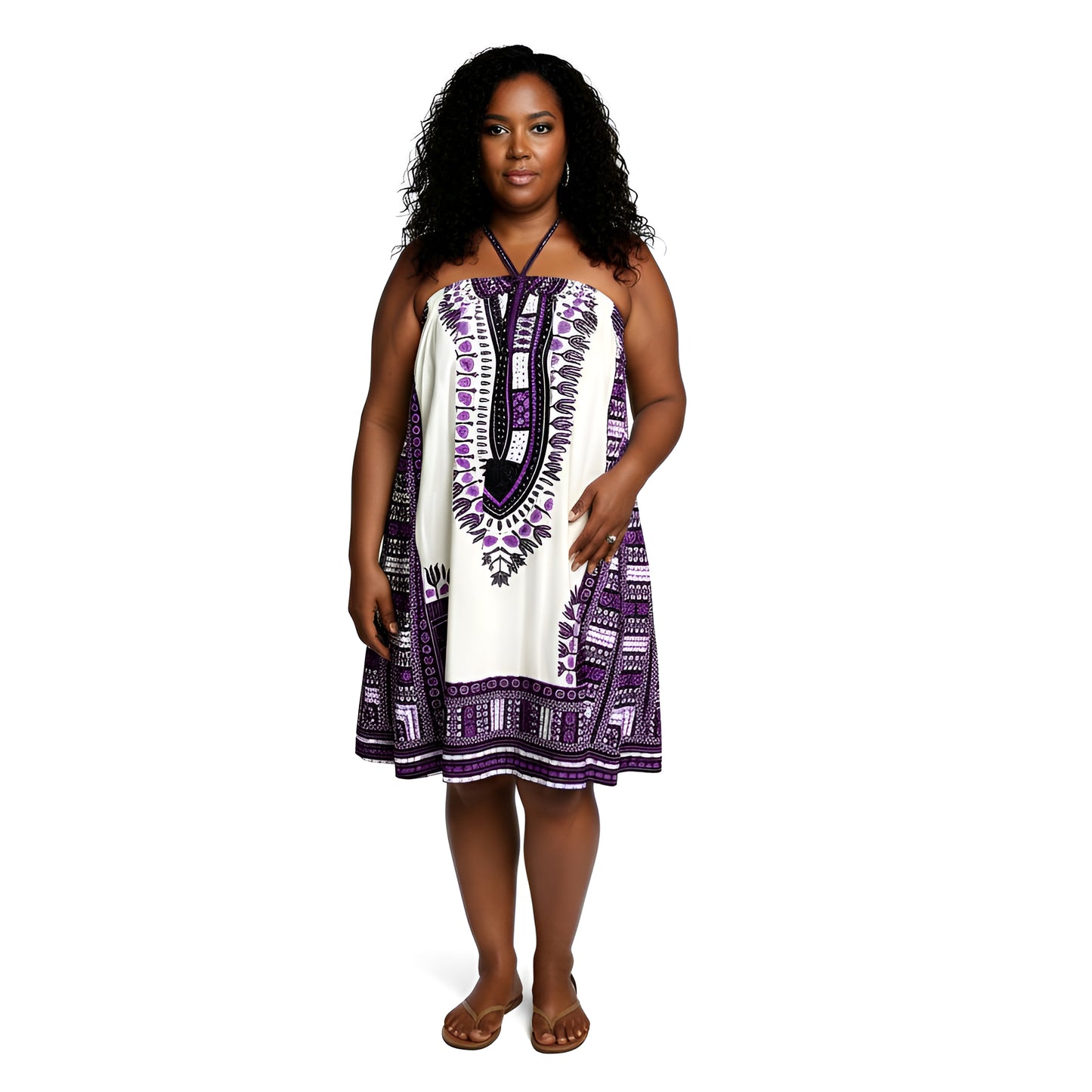 Tribal Design Summer Halter Dress