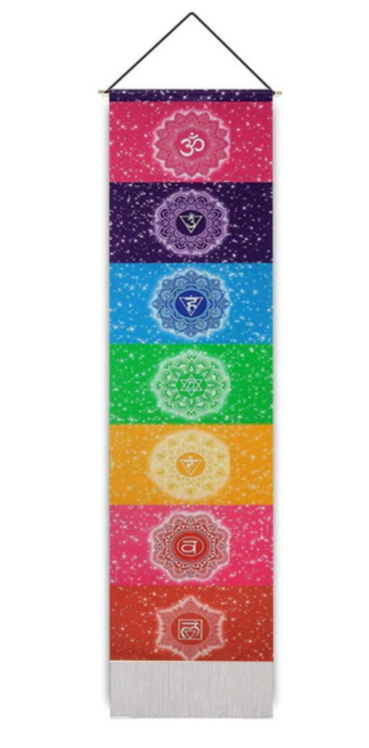 Rainbow Chakra Om Wall Hanging