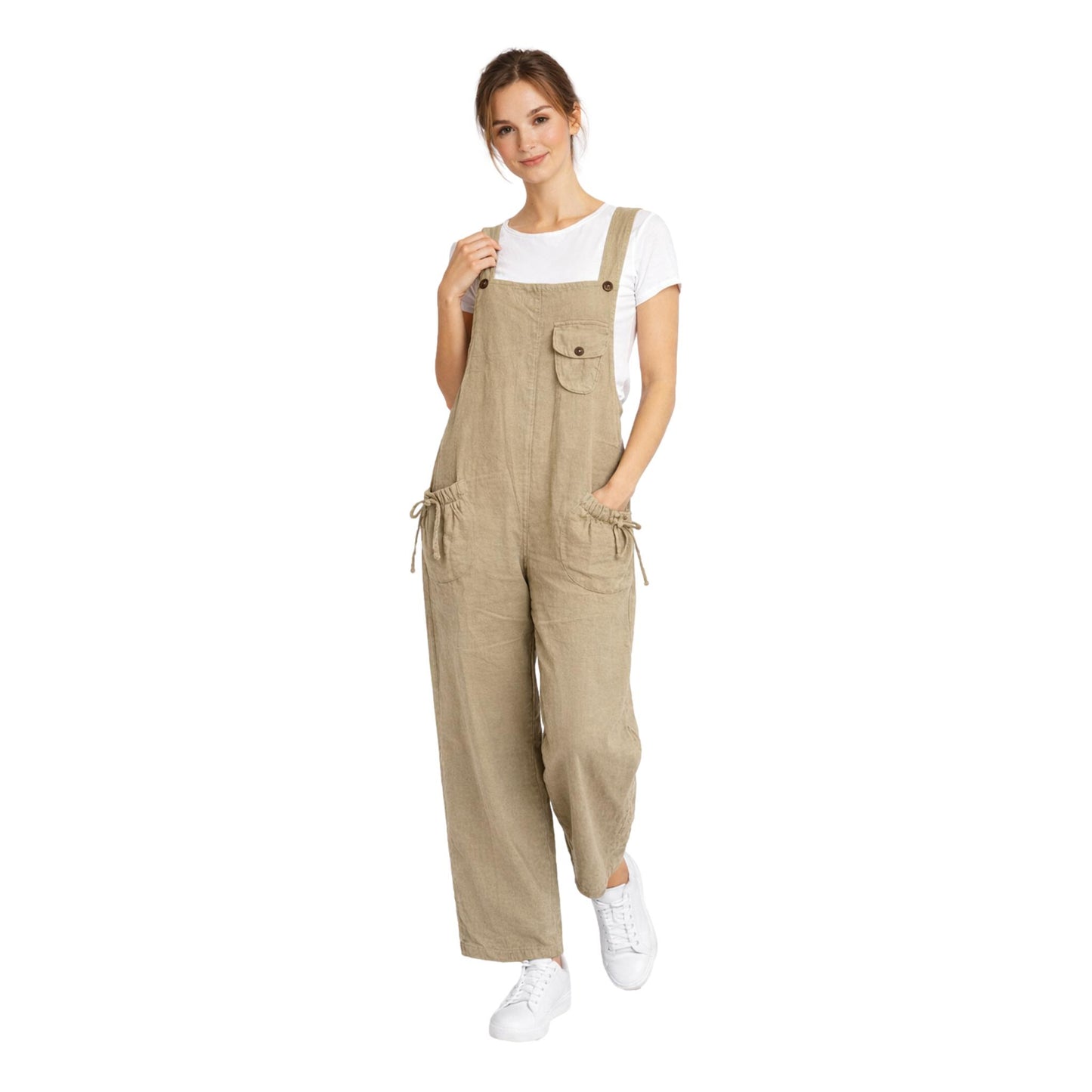 Cotton Wide Leg Overalls