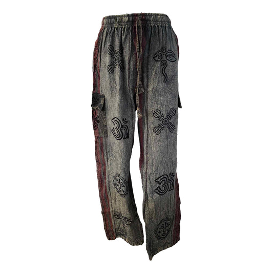 Block Print Stone Washed Pants - SF46