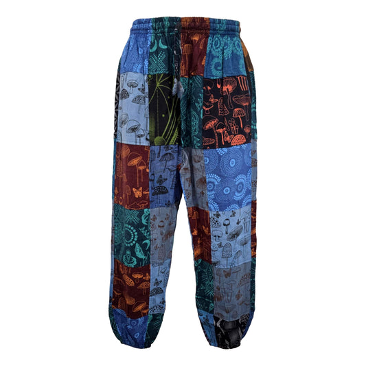 Mushroom and Mandala Patchwork Pants