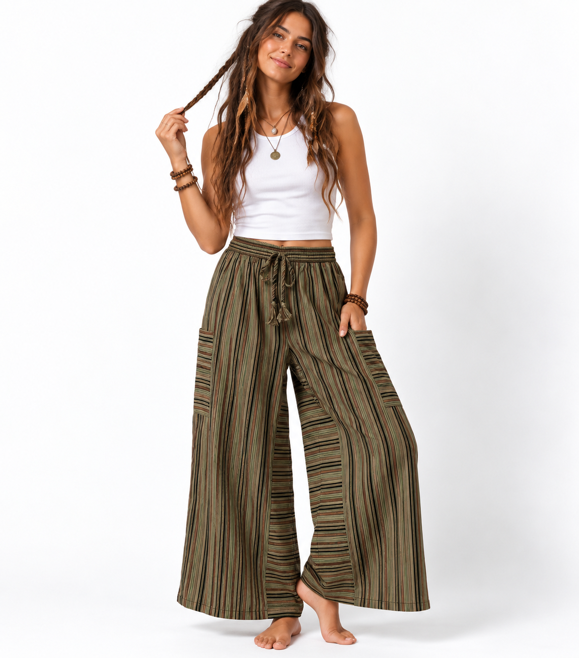 Unisex Cotton Wide Leg Pants