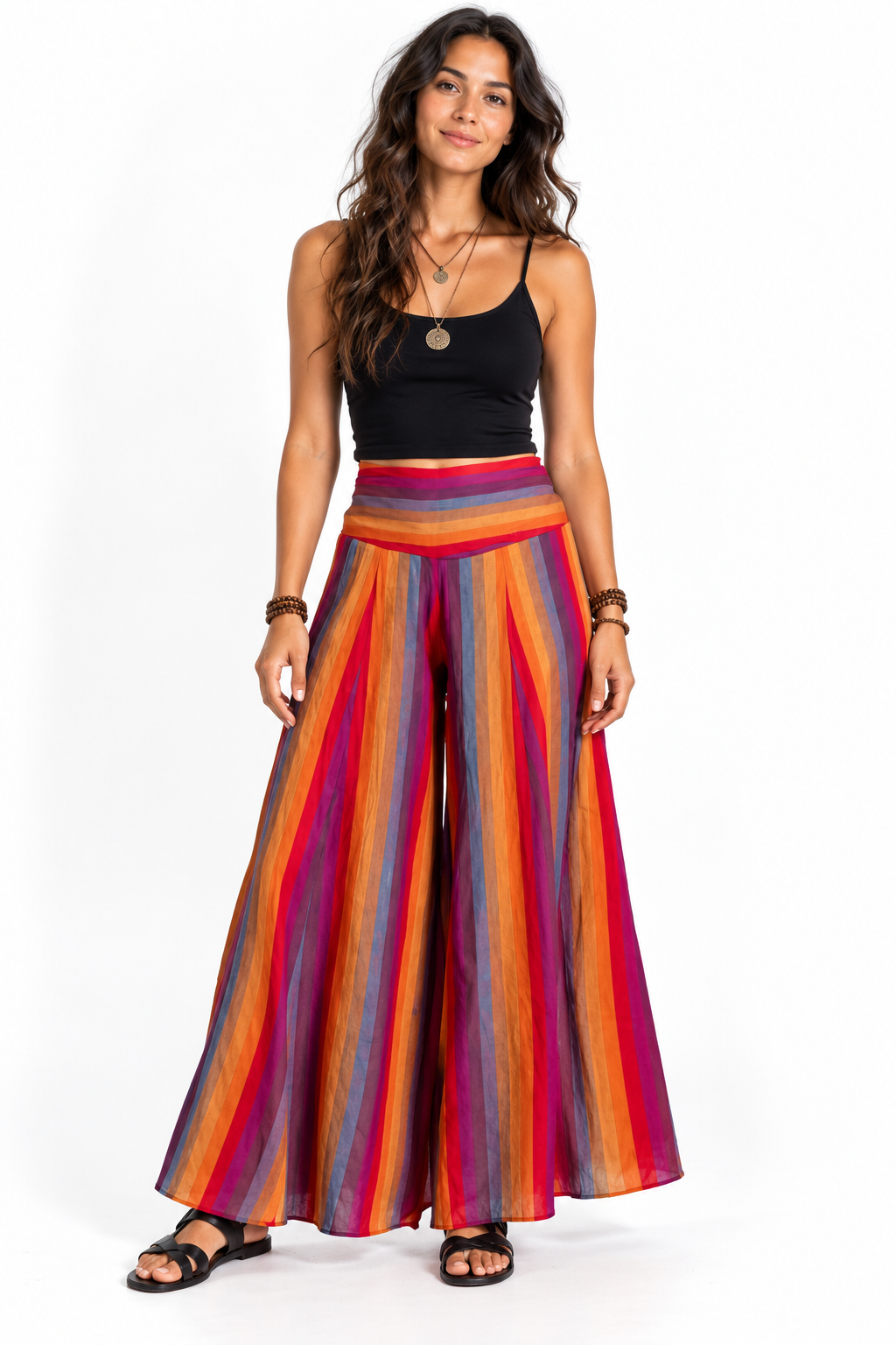 Relaxed Cotton Stripe Pants