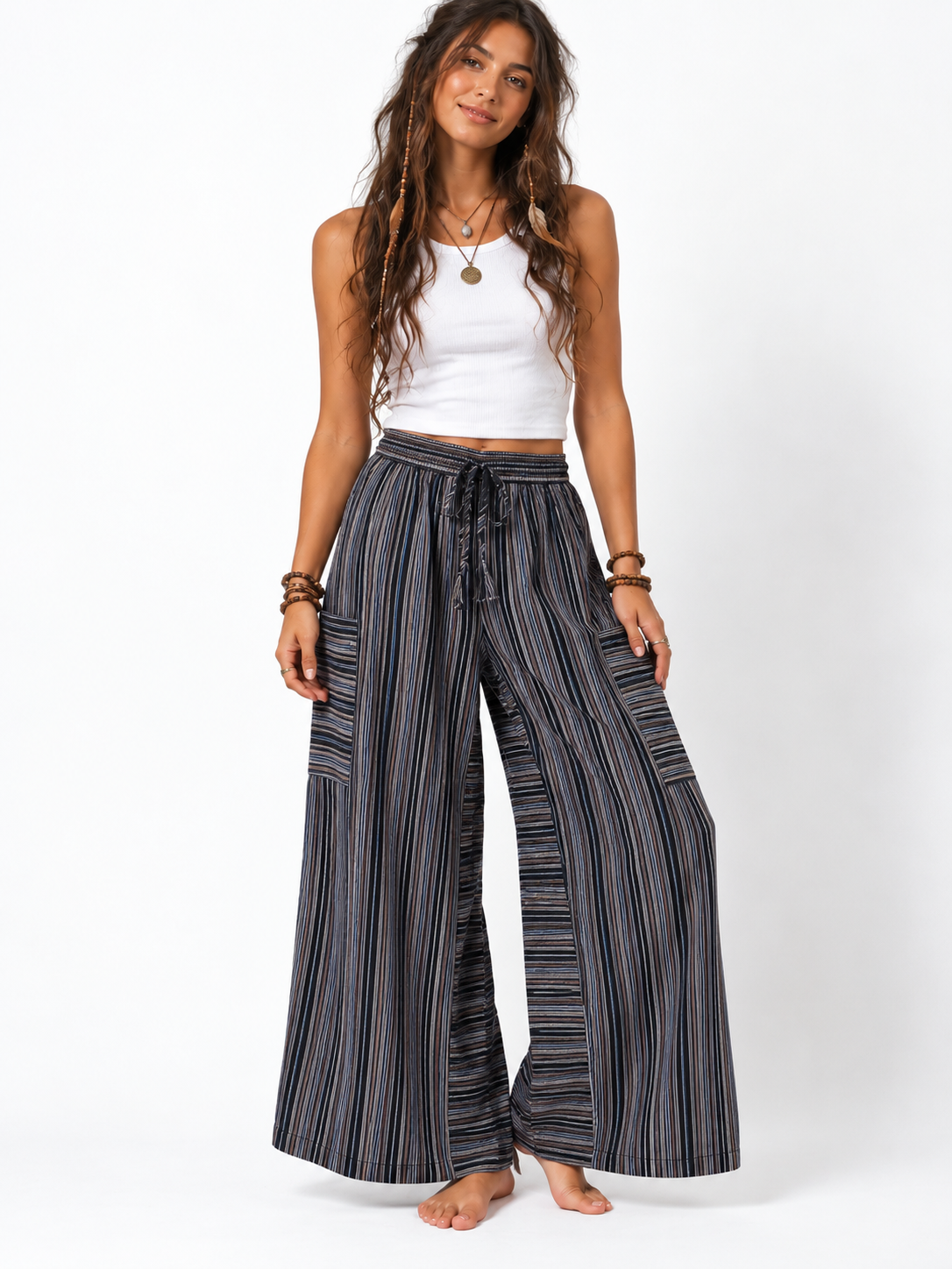 Unisex Cotton Wide Leg Pants