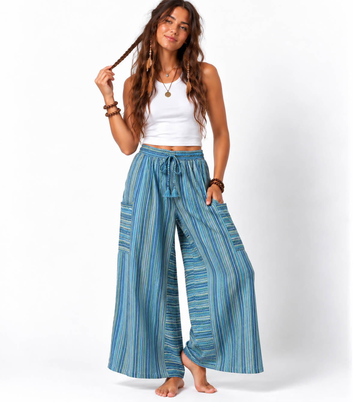 Unisex Cotton Wide Leg Pants