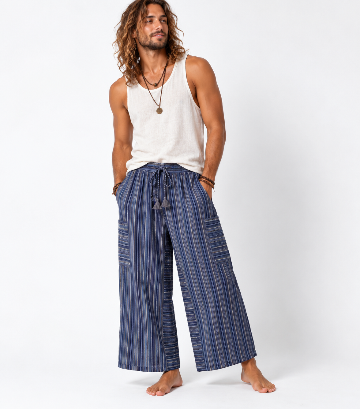 Unisex Cotton Wide Leg Pants