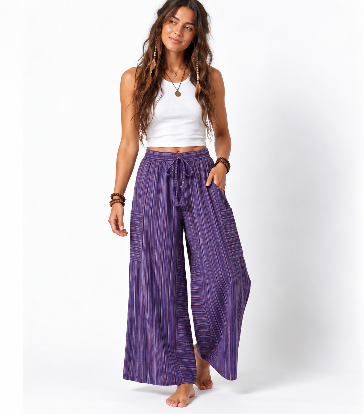 Unisex Cotton Wide Leg Pants