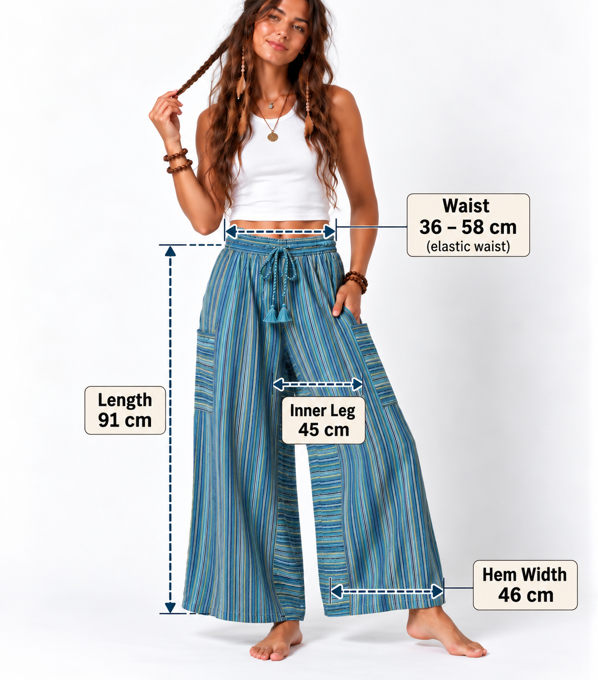 Unisex Cotton Wide Leg Pants