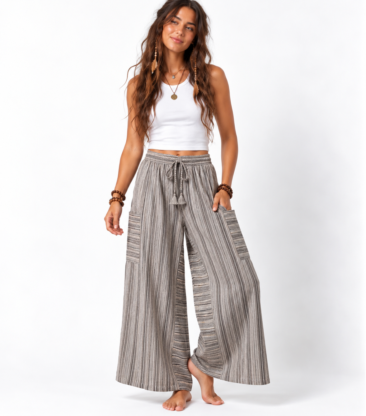 Unisex Cotton Wide Leg Pants