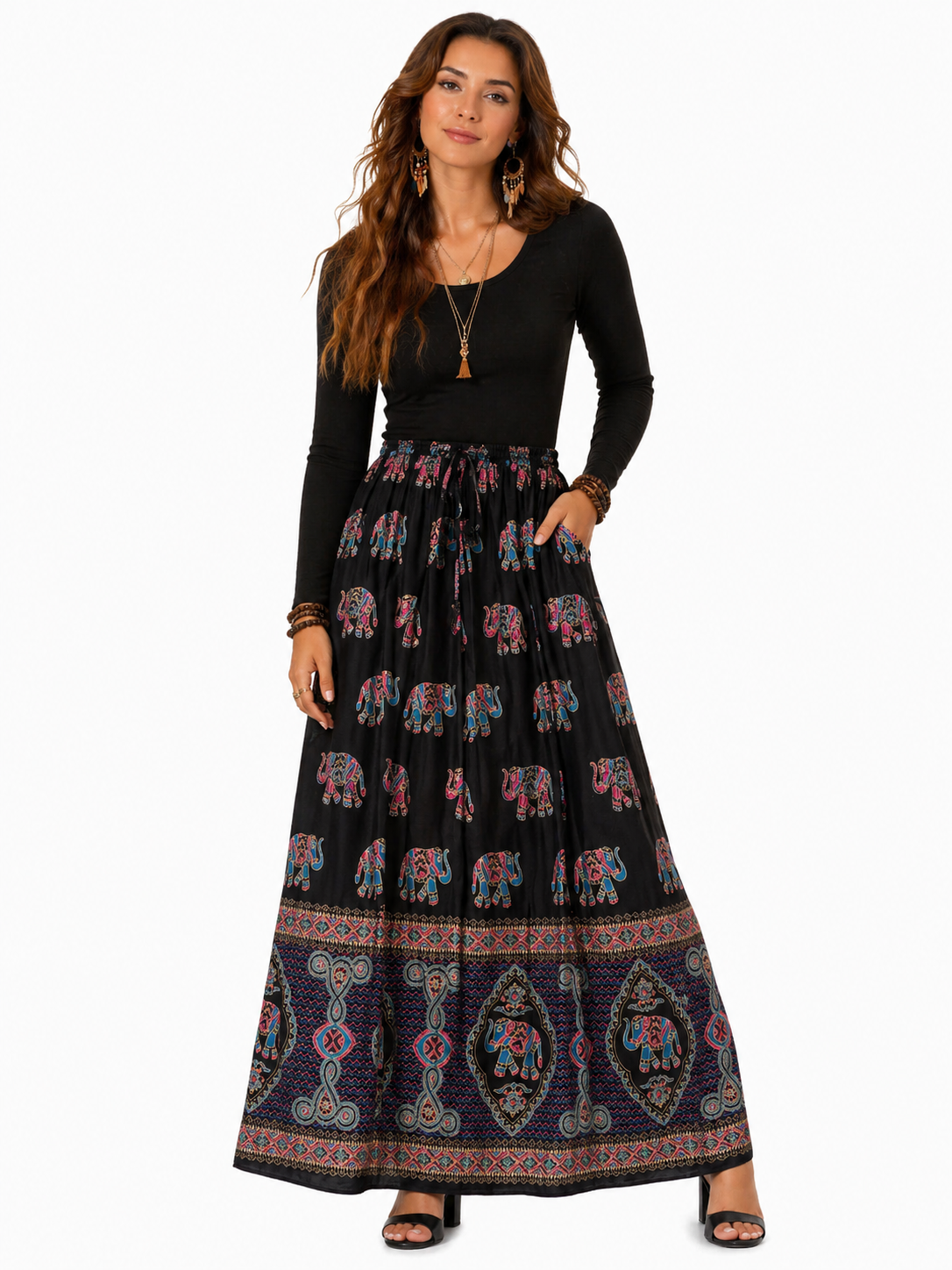 High Waisted Elephant Skirt