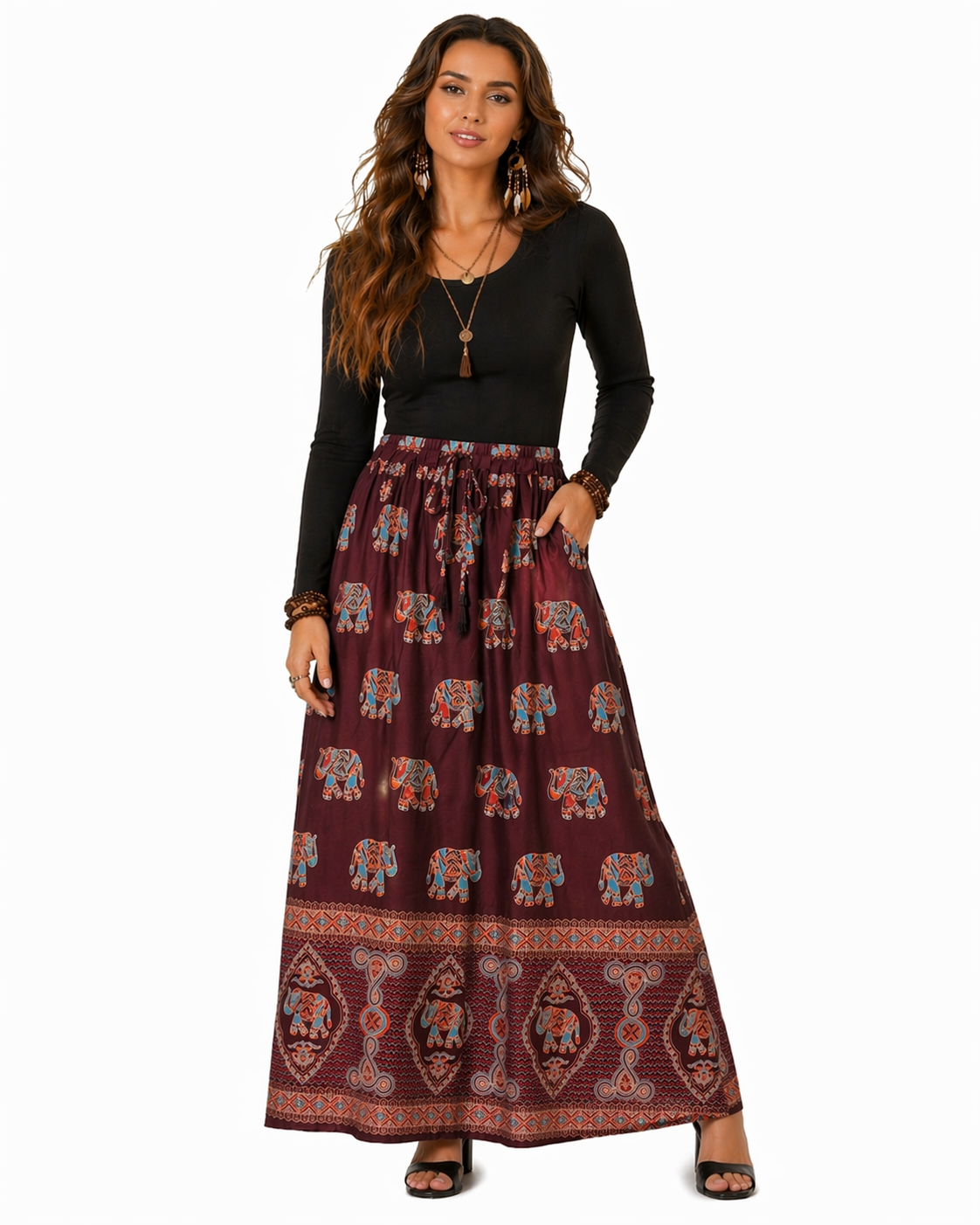 High Waisted Elephant Skirt