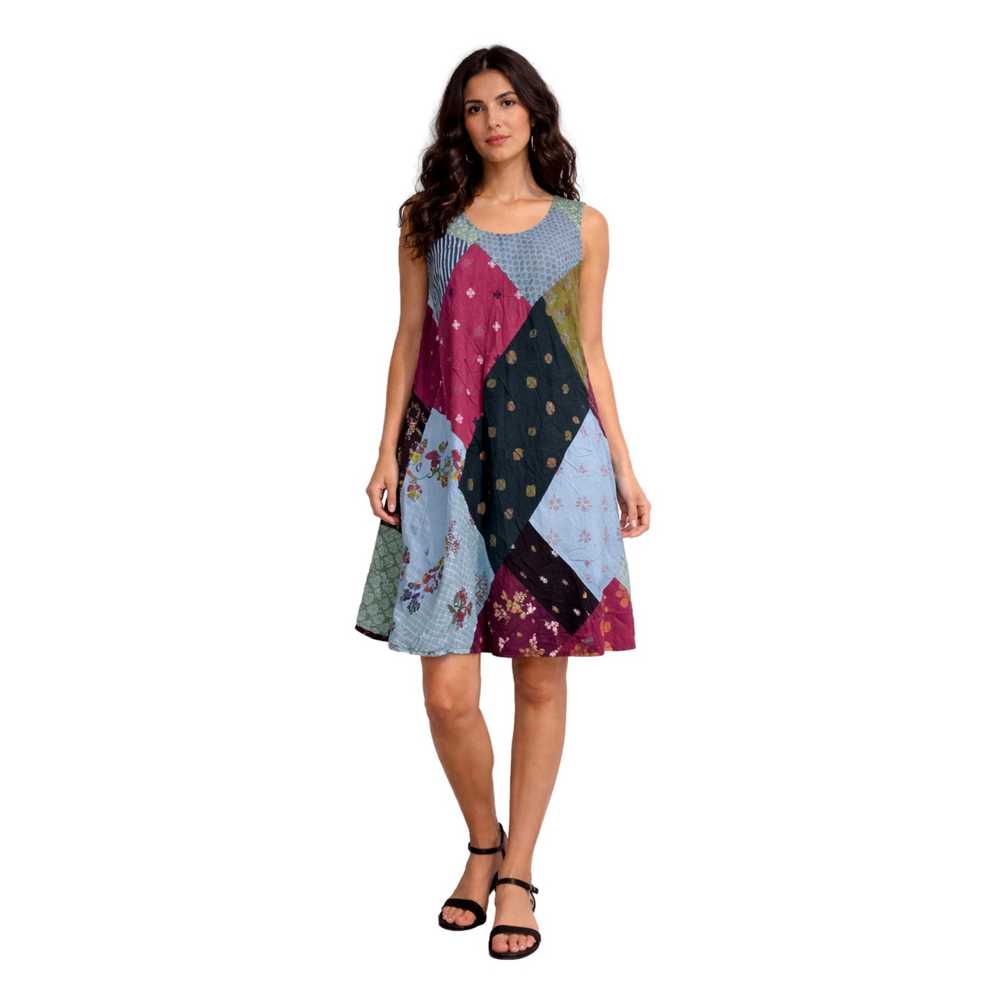 Patchwork Umbrella Dress