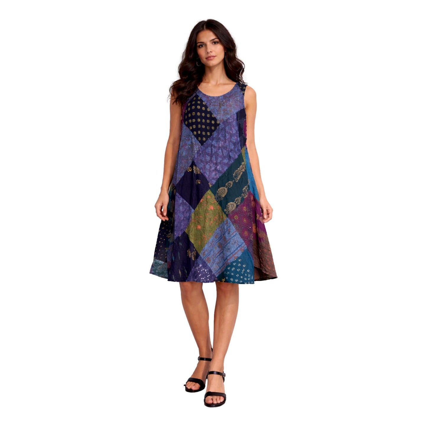 Patchwork Umbrella Dress