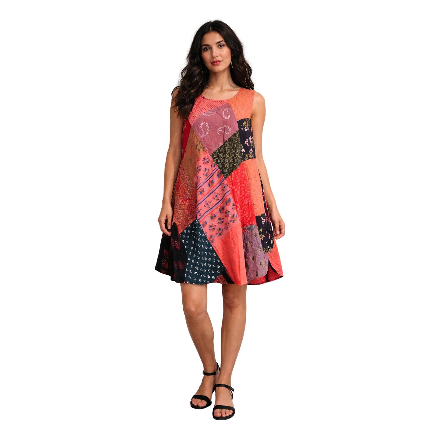 Patchwork Umbrella Dress