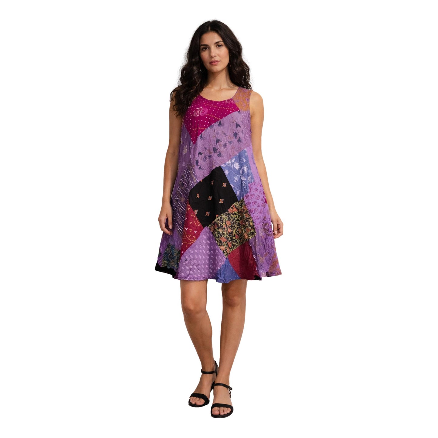 Patchwork Umbrella Dress