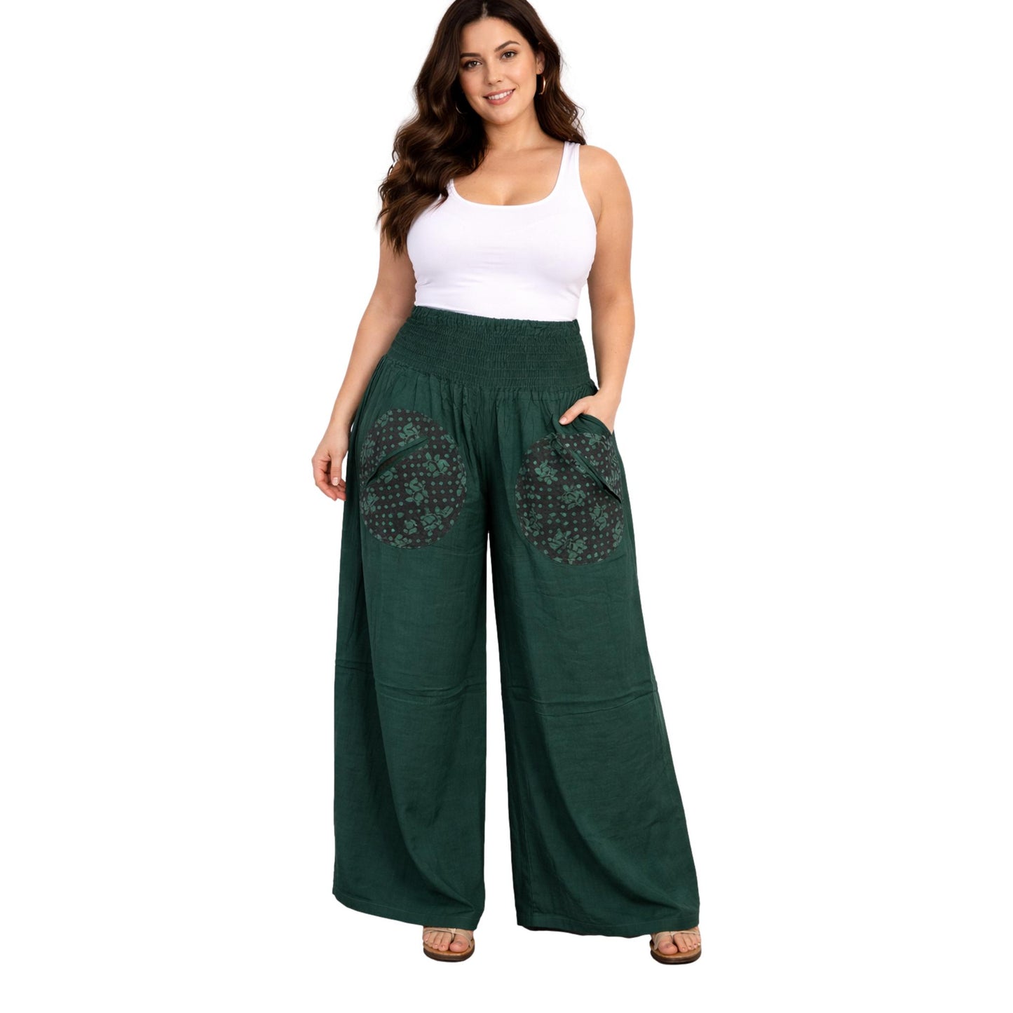 Soft Rayon Wide Leg Pants with front pockets