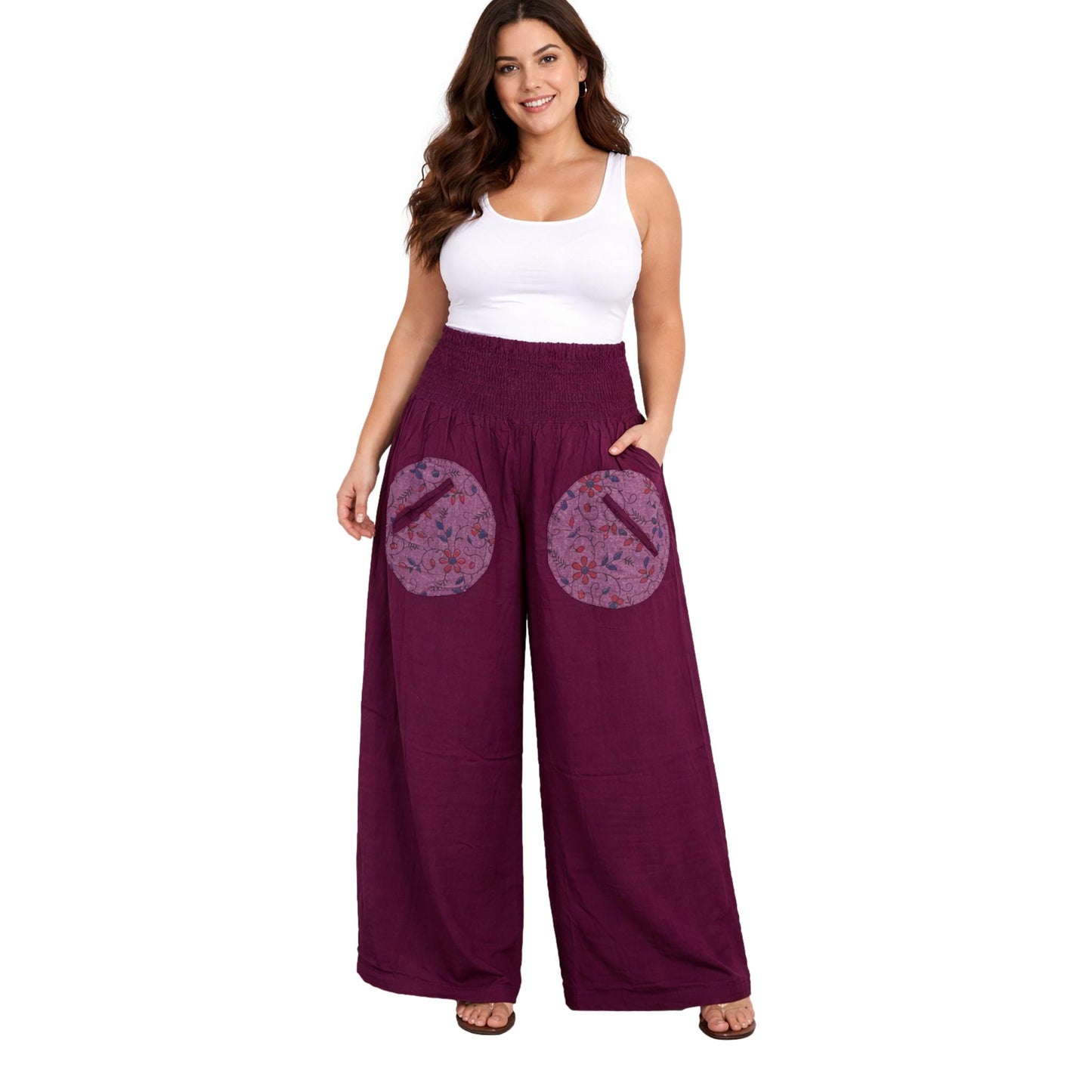Soft Rayon Wide Leg Pants with front pockets