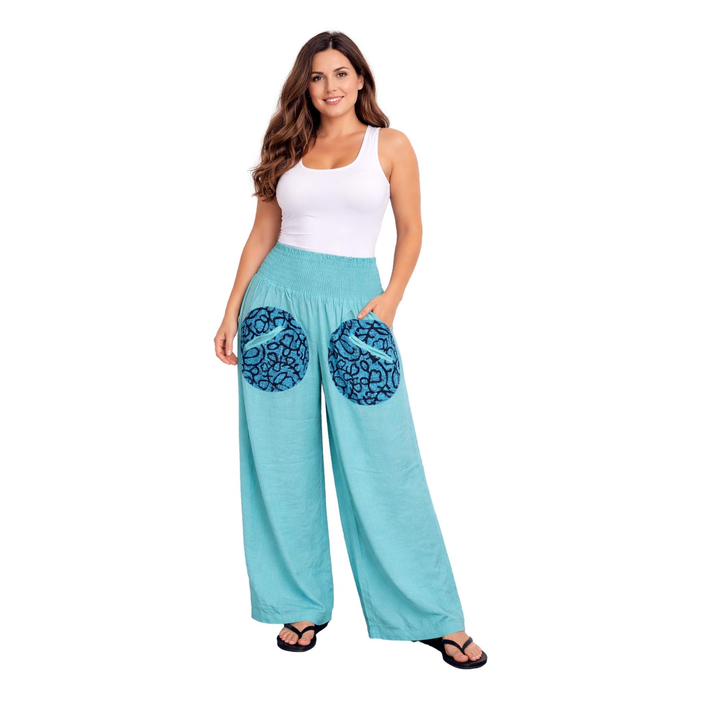 Soft Rayon Wide Leg Pants with front pockets
