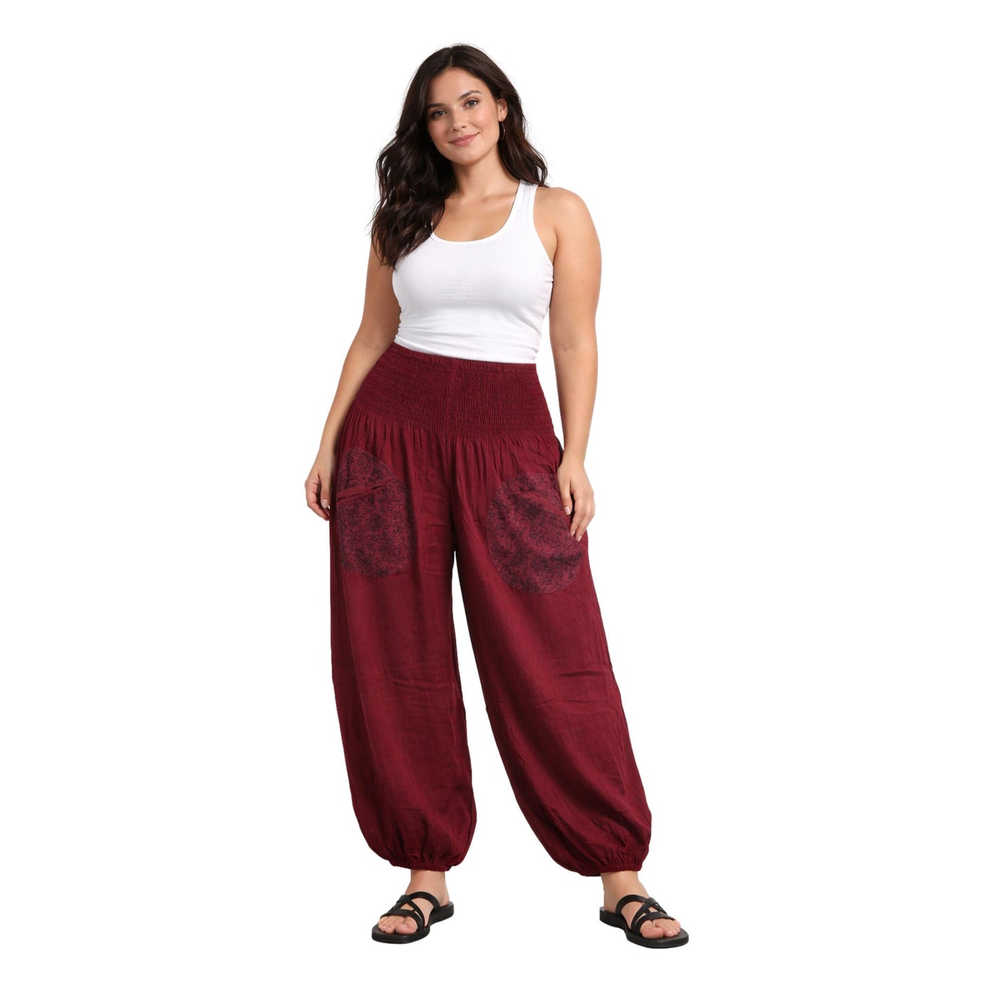 Soft Rayon Harem Pants with front pockets