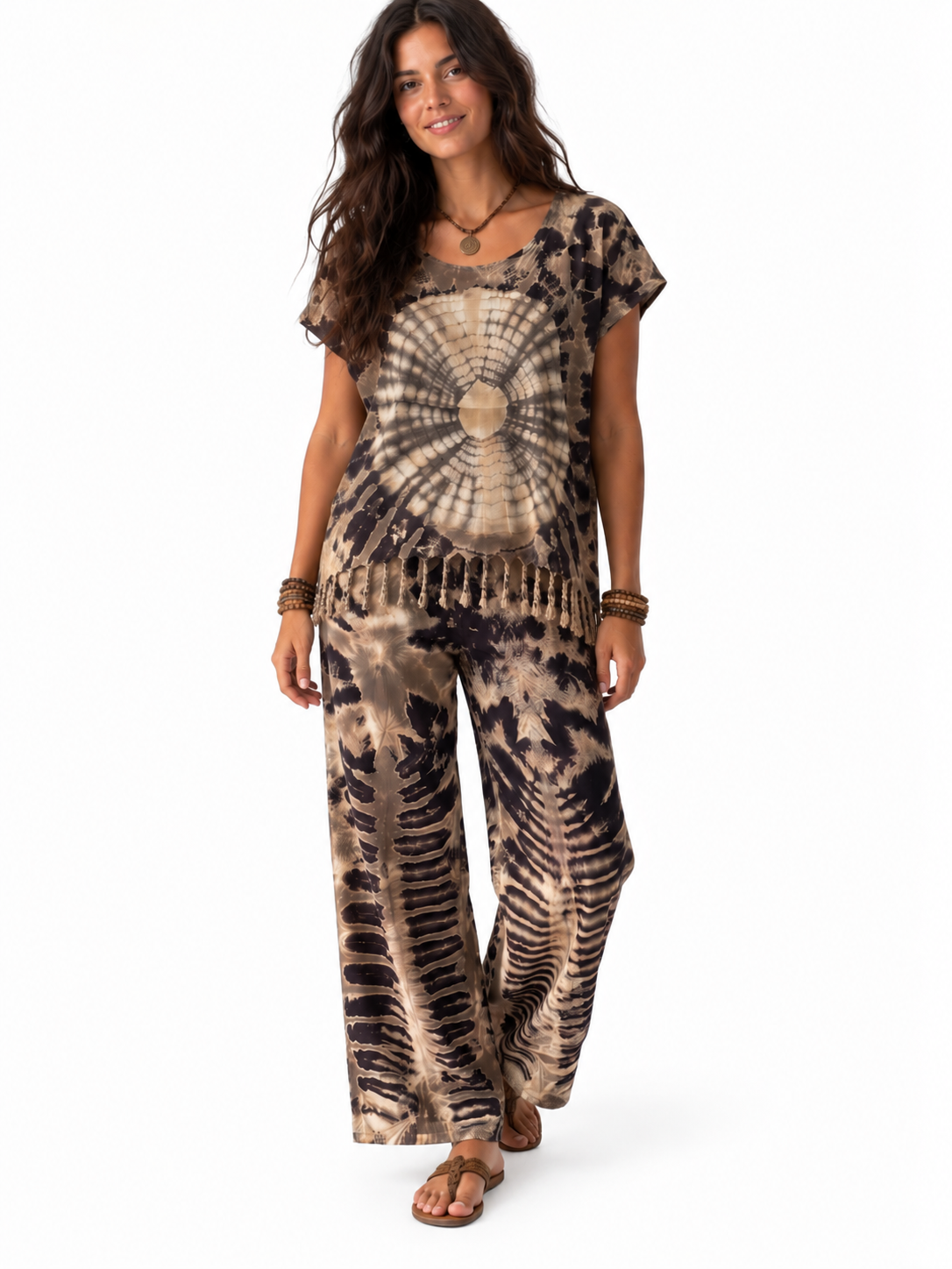 Tie Dye Fringe Top and Pants