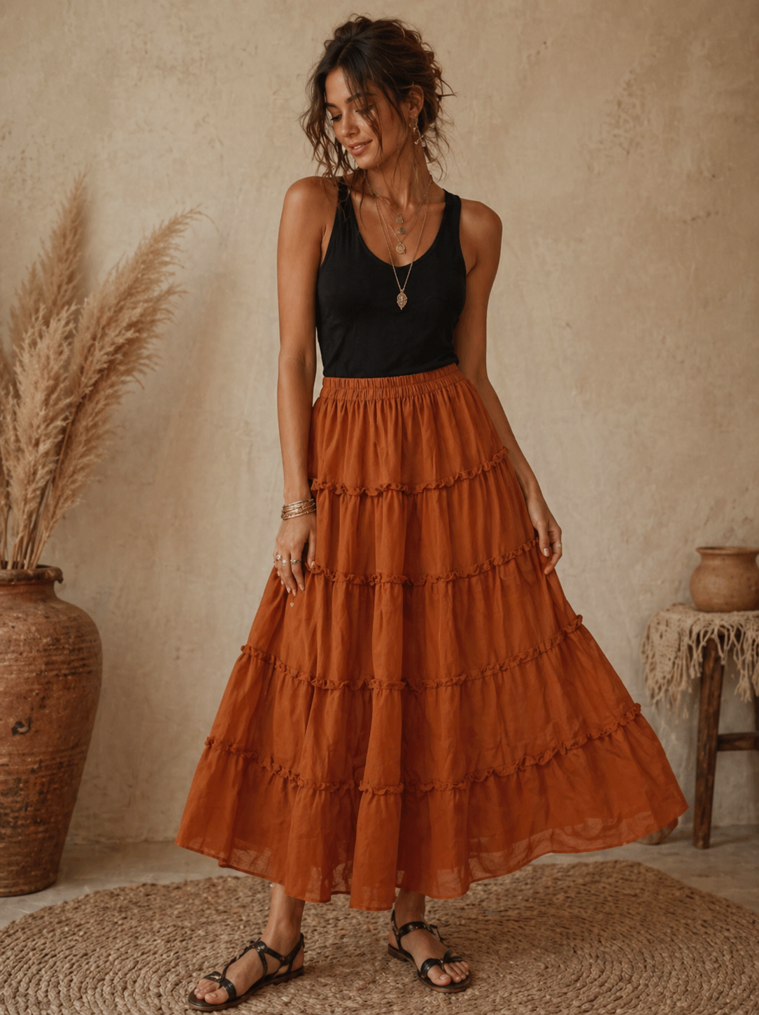 Cotton Maxi Skirt
