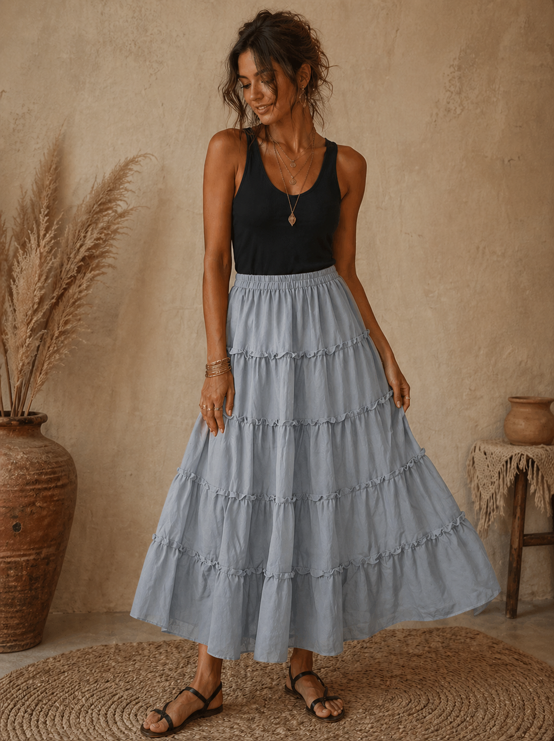 Cotton Maxi Skirt