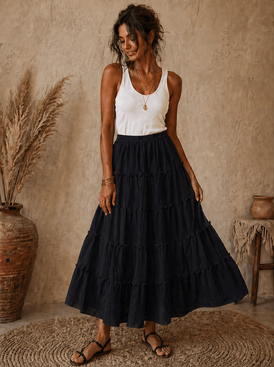 Cotton Maxi Skirt
