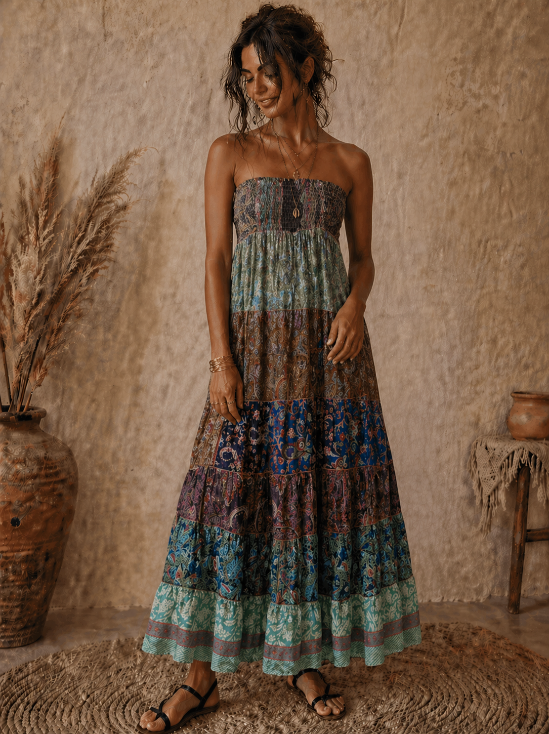 Boho Shirred Dress/Skirt
