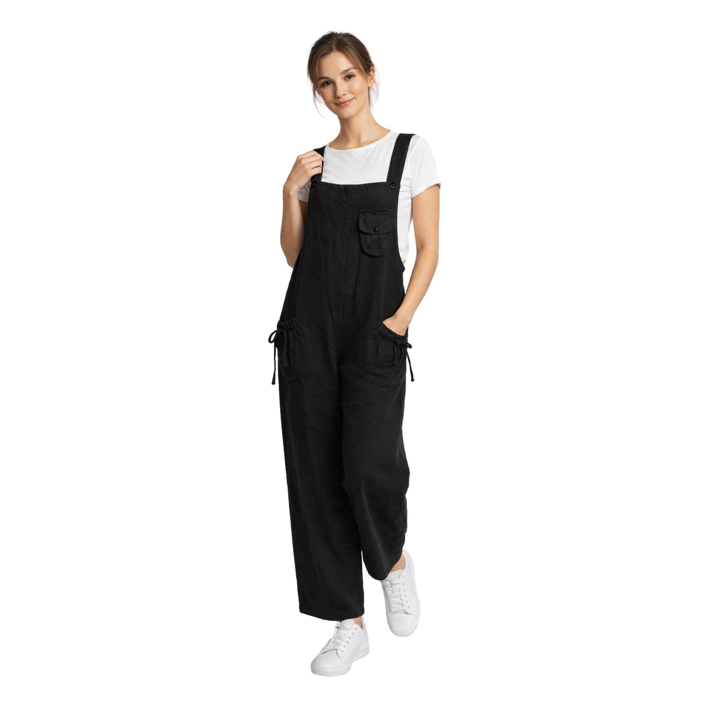 Cotton Wide Leg Overalls