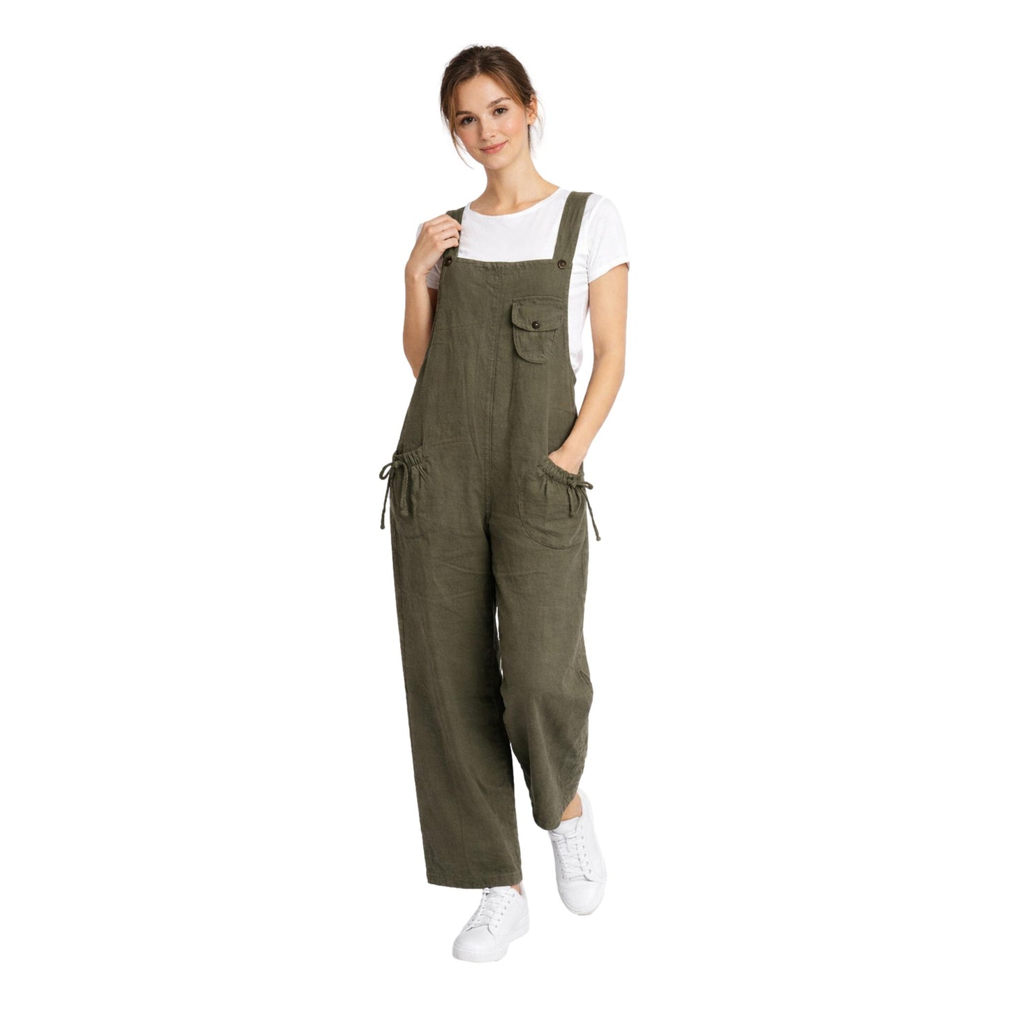 Cotton Wide Leg Overalls