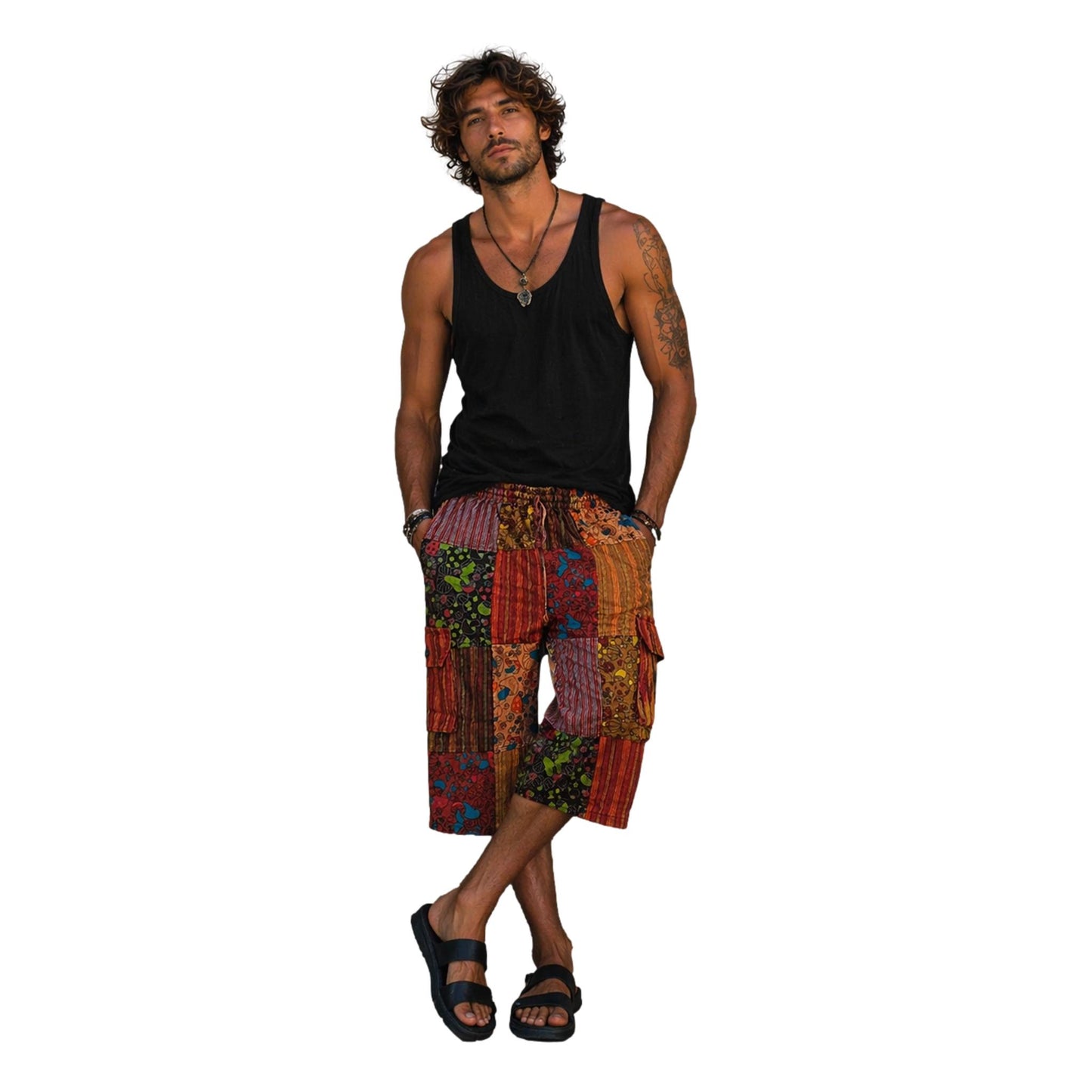 Patchwork unisex Mushroom Shorts