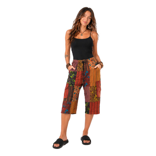 Patchwork unisex Mushroom Shorts