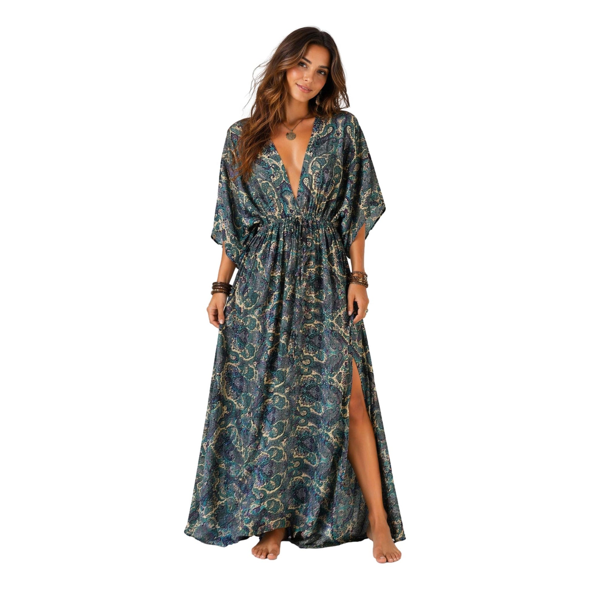 Boho Silk Maxi Dress  Rainbow Gypsy