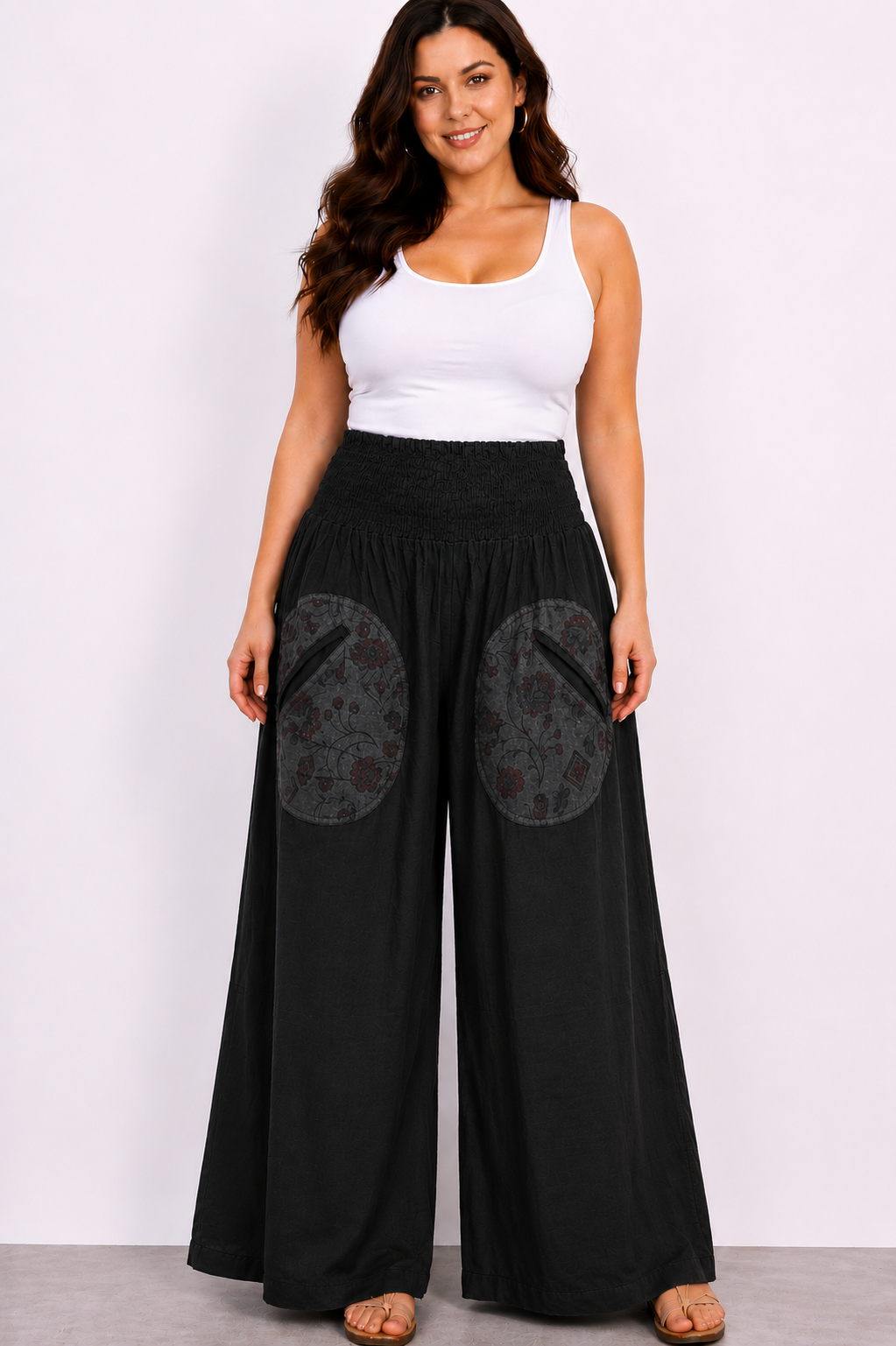 Soft Rayon Wide Leg Pants with front pockets