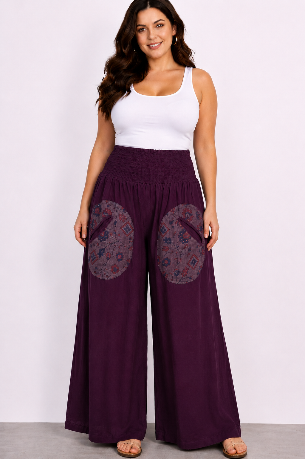 Soft Rayon Wide Leg Pants with front pockets